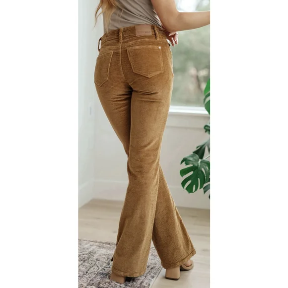Judy Blue Camel Corduroy Bootcut Pants Mid Rise Stretch Plus Size 18W - Picture 3 of 9